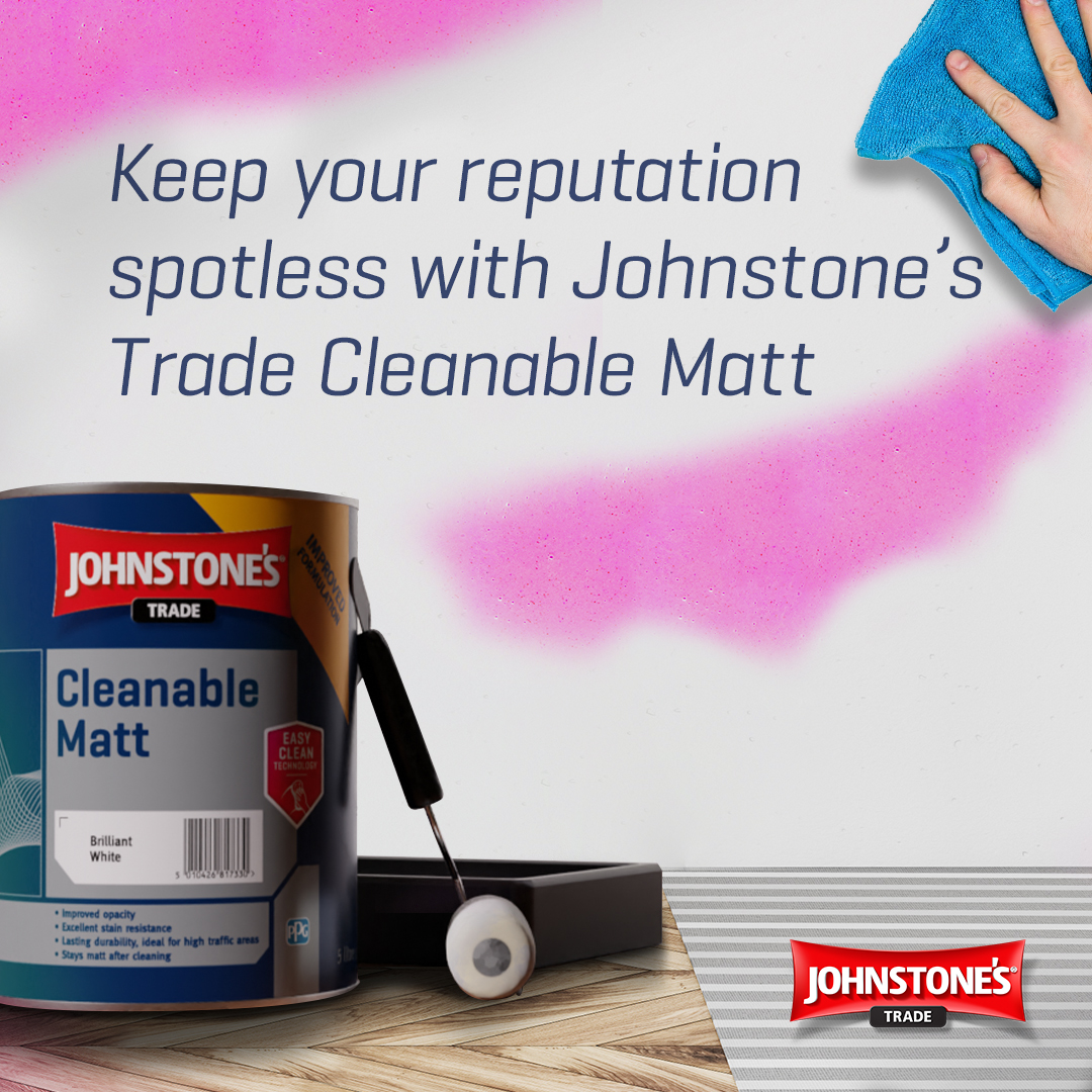 Keep your reputation spotless with Johnstone’s Trade Cleanable Matt